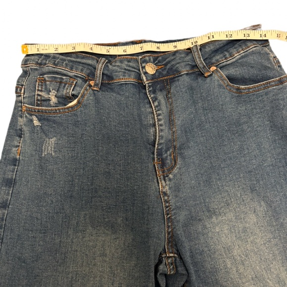 Kunmi Wide Leg Raw Hem Jeans Blue Denim Size 10 - Picture 3 of 5